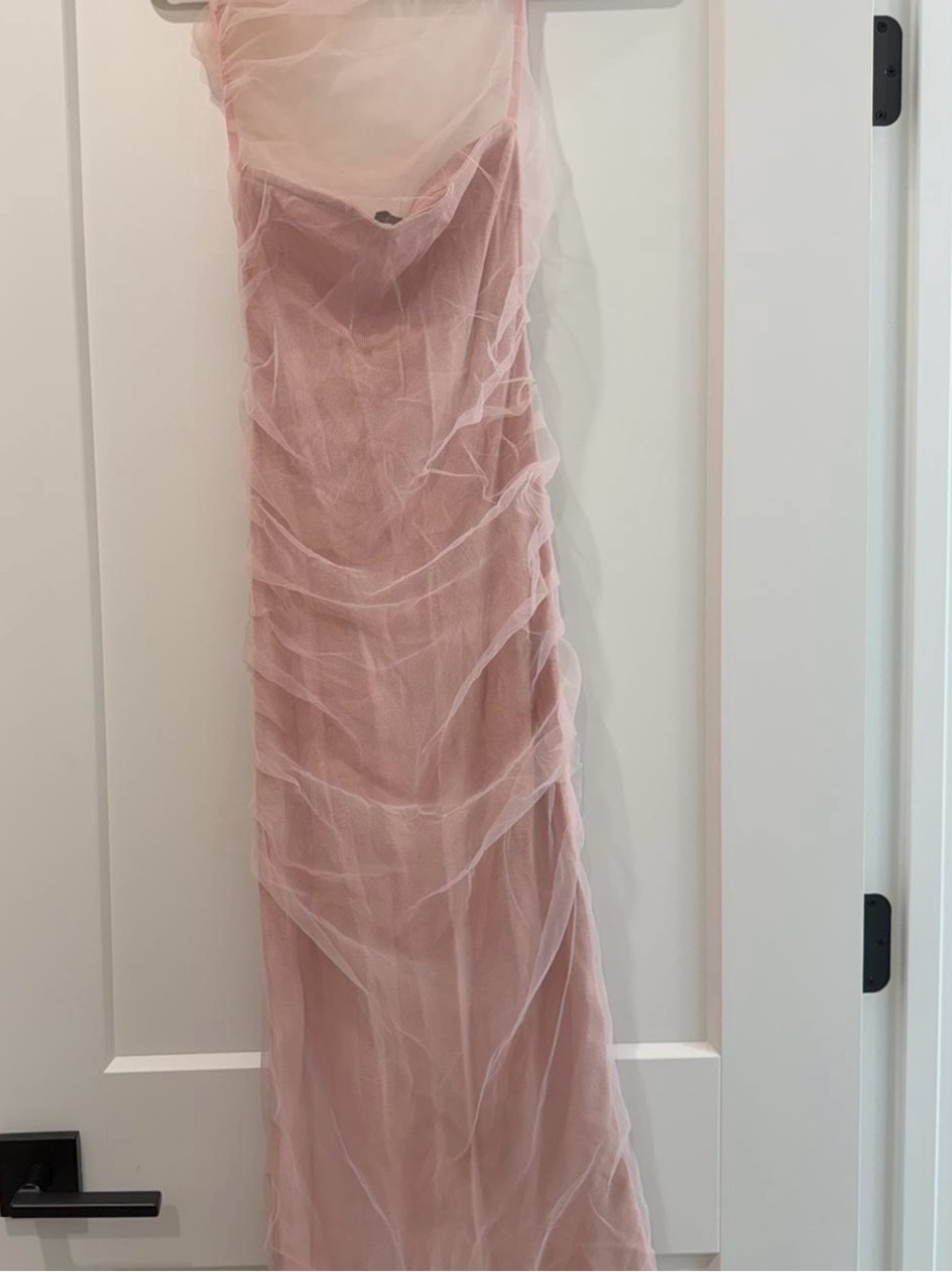 Zara Blush Pink Tulle Maxi Dress